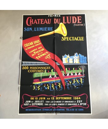 Affiche sérigraphiée originale Son et Lumière au Château du Lude 1964 s'inspire de l'anatomie humaine