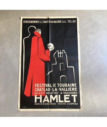 Affiche Hamlet Festival de Touraine à Vaujours 1957 l'évolution des habitudes 