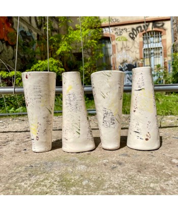 Ensemble de 4 vases asymétriques céramique Christine Zirk prix pour 