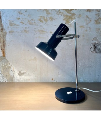 Lampe de bureau vintage chromée et bleu nuit acheter