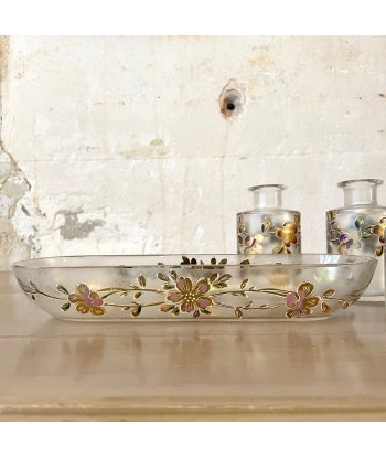 Garniture de toilette en verre émaillé et doré france