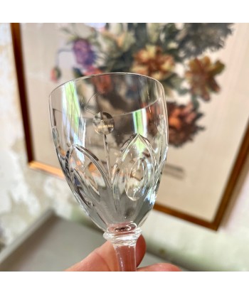 Lot de 6 verres en cristal taillé de technologie