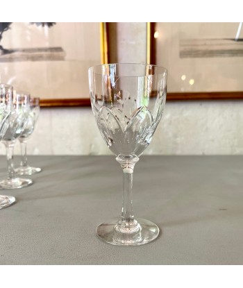 Lot de 6 verres en cristal taillé de technologie