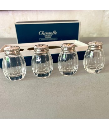 Coffret de 4 petites salières Christofle verre et argent massif Faites des économies