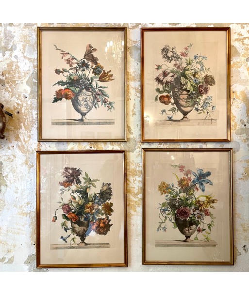 Lot de 4 grandes gravures  bouquets de fleurs d'apères Jean-Baptiste Monnoyer À commander