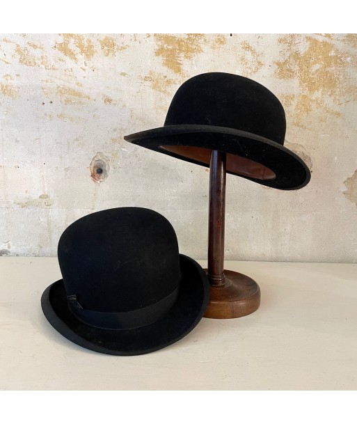 Chapeau melon ancien feutre noir shop