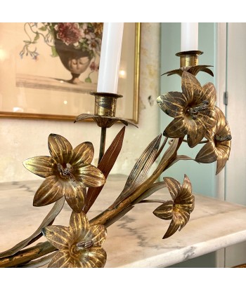 Grand chandelier en laiton 5 branches fleur de lys acheter en ligne