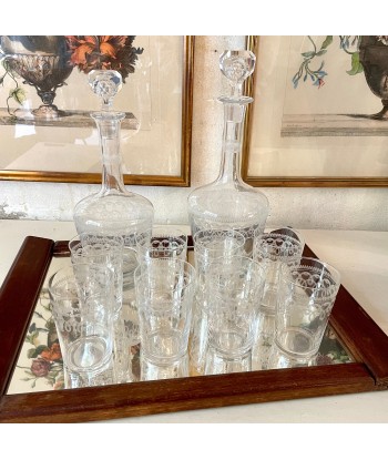 Service de verres à eau + 2 carafes en cristal à décor guilloché 2 - 3 jours ouvrés.