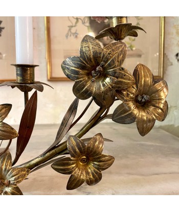 Grand chandelier en laiton 5 branches fleur de lys acheter en ligne