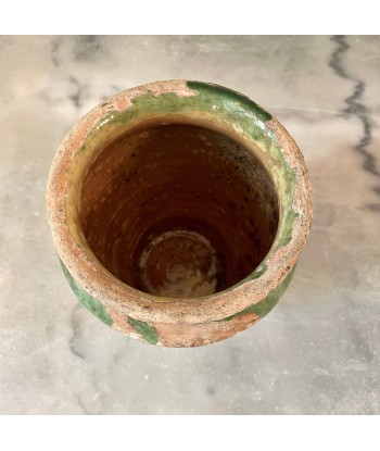 Ancien pot en grès vernissé vert plus qu'un jeu 