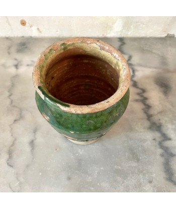 Ancien pot en grès vernissé vert plus qu'un jeu 