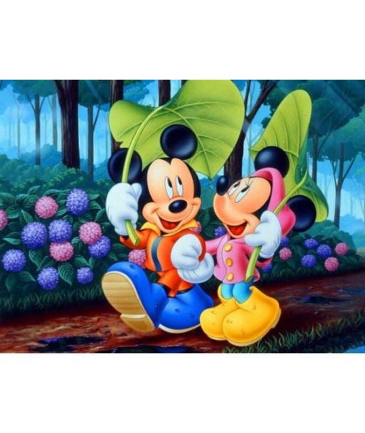 Broderie Diamant  Mickey et Minnie sous la Pluie outlet