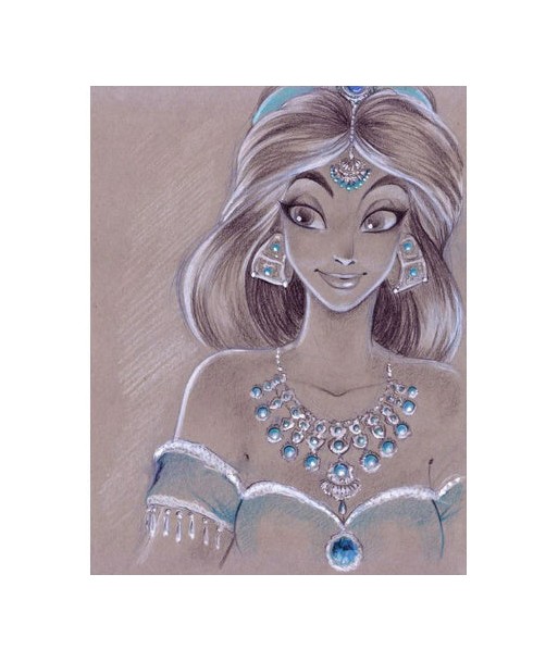 Broderie Diamant  Princesse Jasmine et ses Bijoux Faites des économies