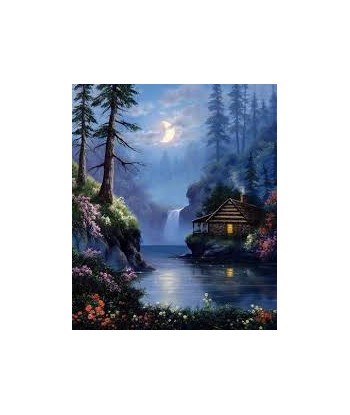 Broderie Diamant  Paysage Clair de Lune store