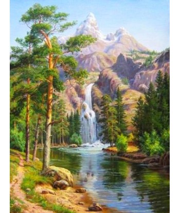 Broderie Diamant  Paysage et Cascade soldes