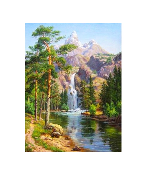 Broderie Diamant  Paysage et Cascade soldes