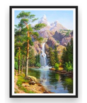 Broderie Diamant  Paysage et Cascade soldes