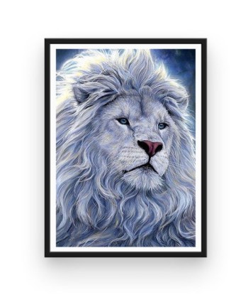 Broderie Diamant  Lion Blanc Livraison rapide