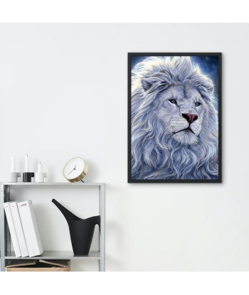 Broderie Diamant  Lion Blanc Livraison rapide