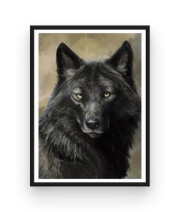 Broderie Diamant  Loup Noir la livraison gratuite