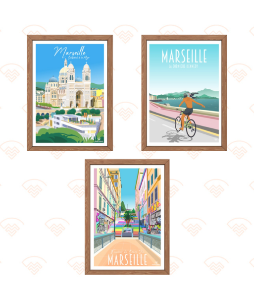 Lot 3 affiches Marseille Les magasins à Paris et en Île-de-France